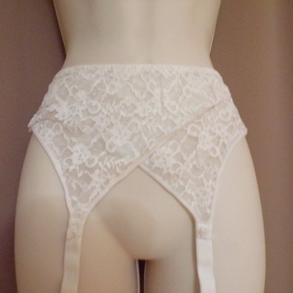 Vintage beautiful Radiant white lace garter belt size L with metal garters - Picture 3 of 3